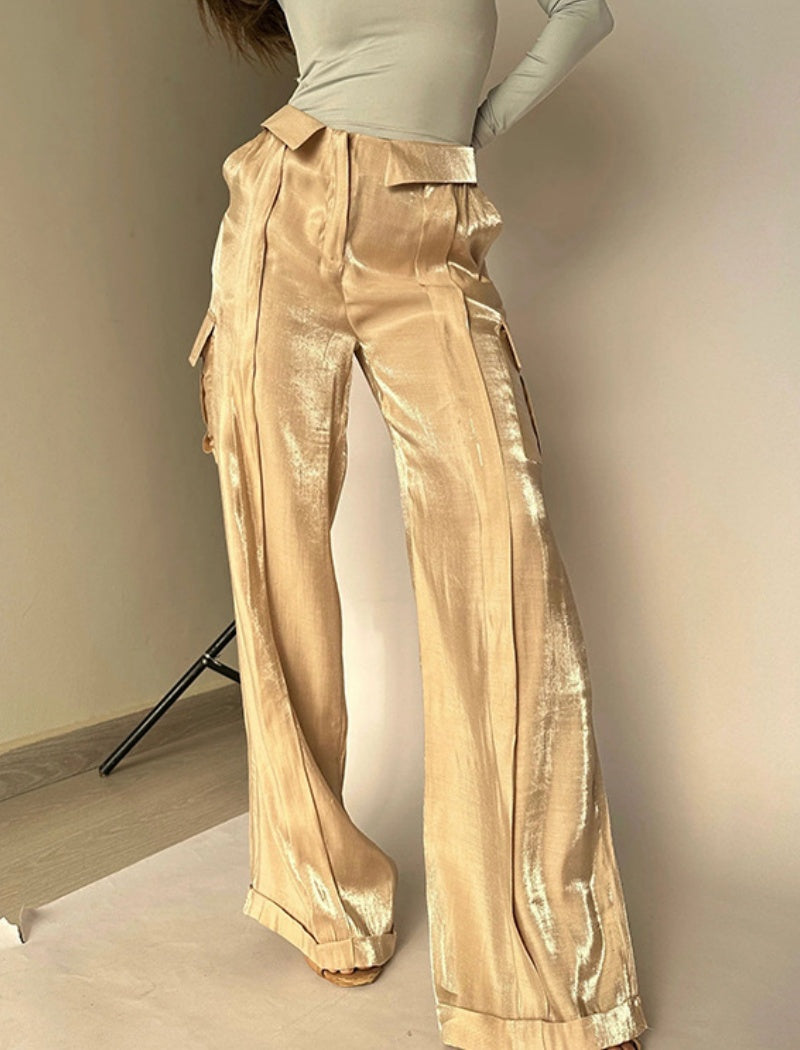 Relaxed Fit Zip Casual Pants