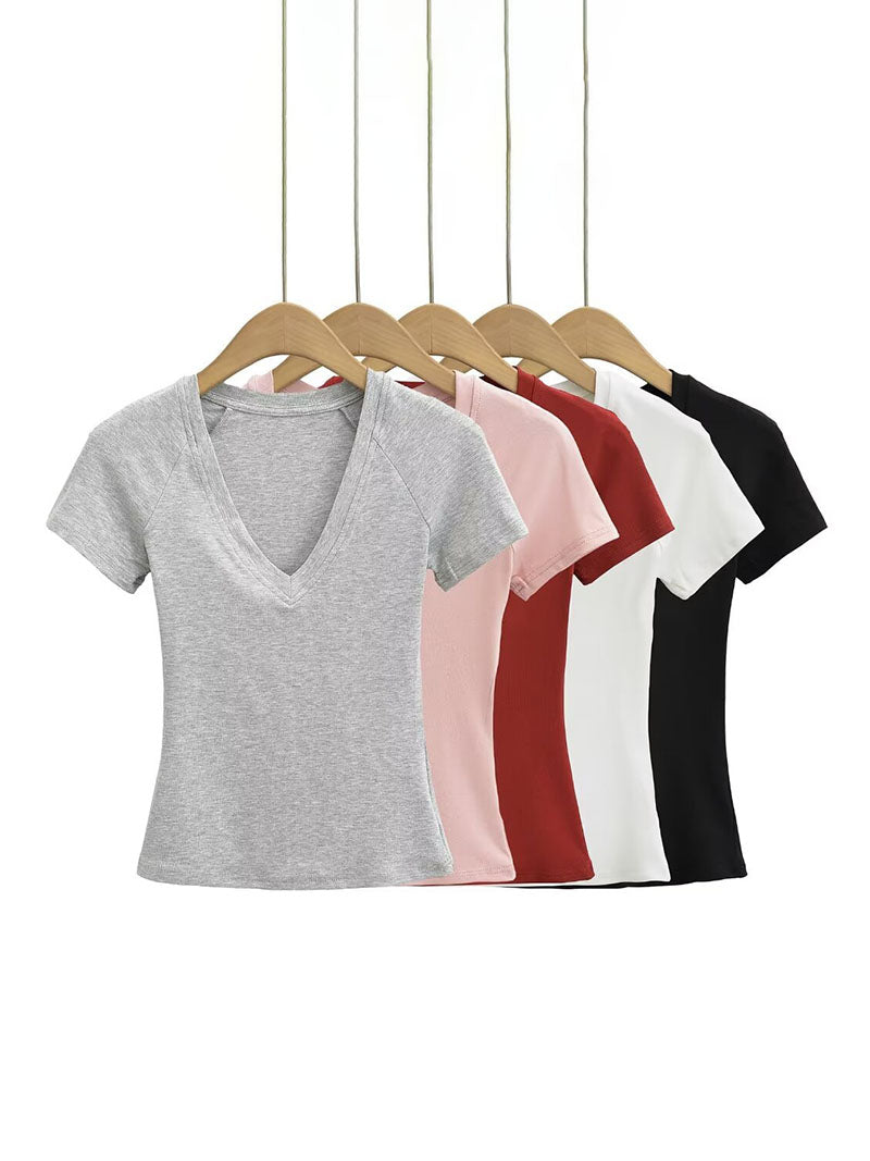 V-Neck Short-Sleeve Fitted Tee