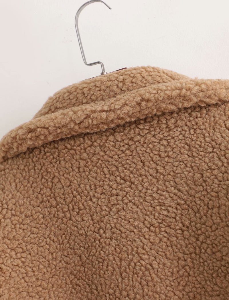 Teddy Coat with Notched Lapels