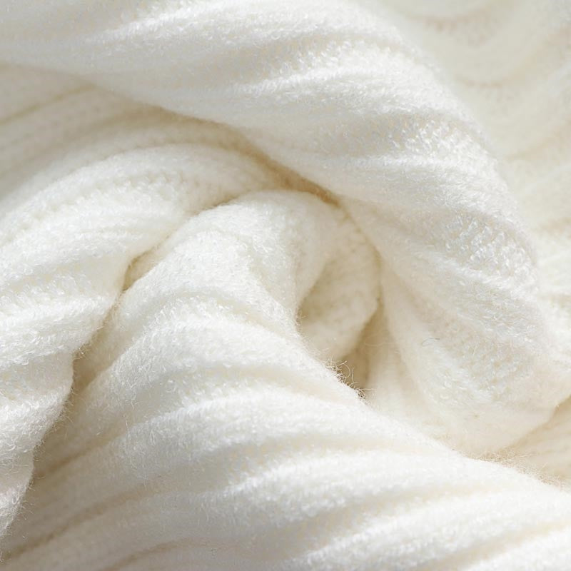 Solid Color Knit Sweater Loose Fit