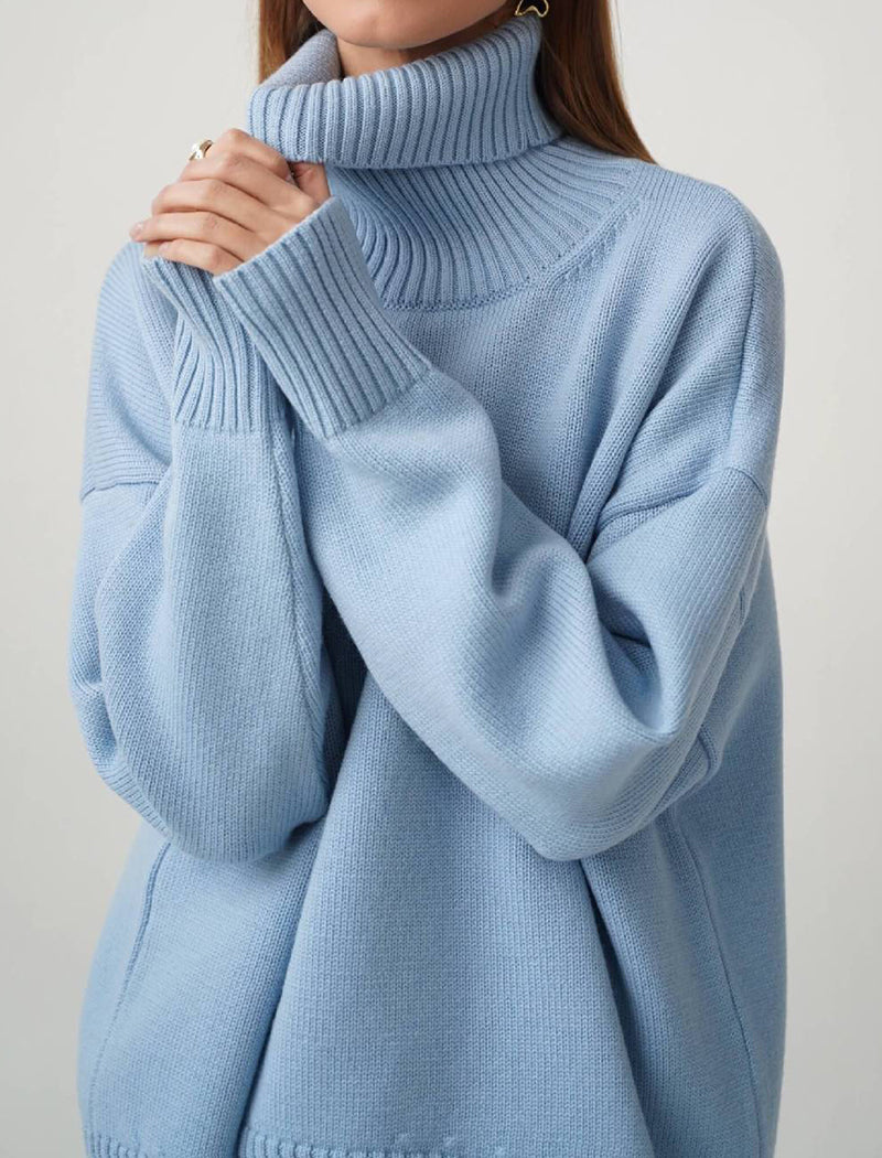 Oversized Turtleneck Sweater with Relaxed Fit