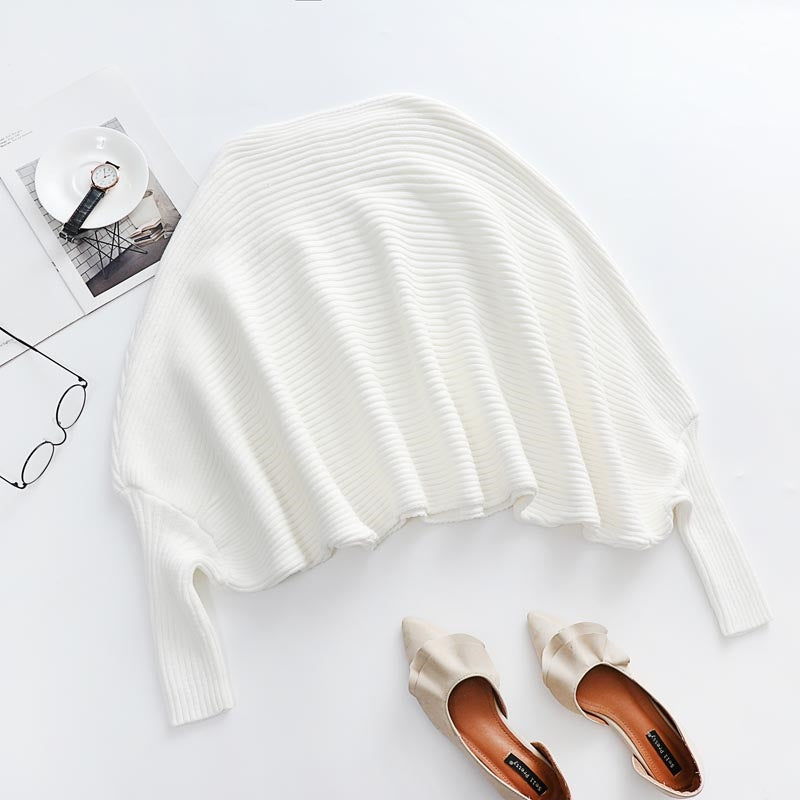 Solid Color Knit Sweater Loose Fit