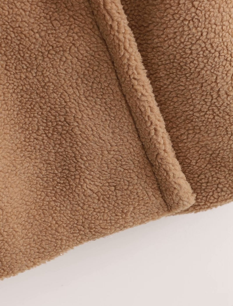 Teddy Coat with Notched Lapels