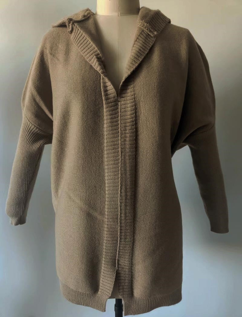 Oversized Knit Hooded Cardigan