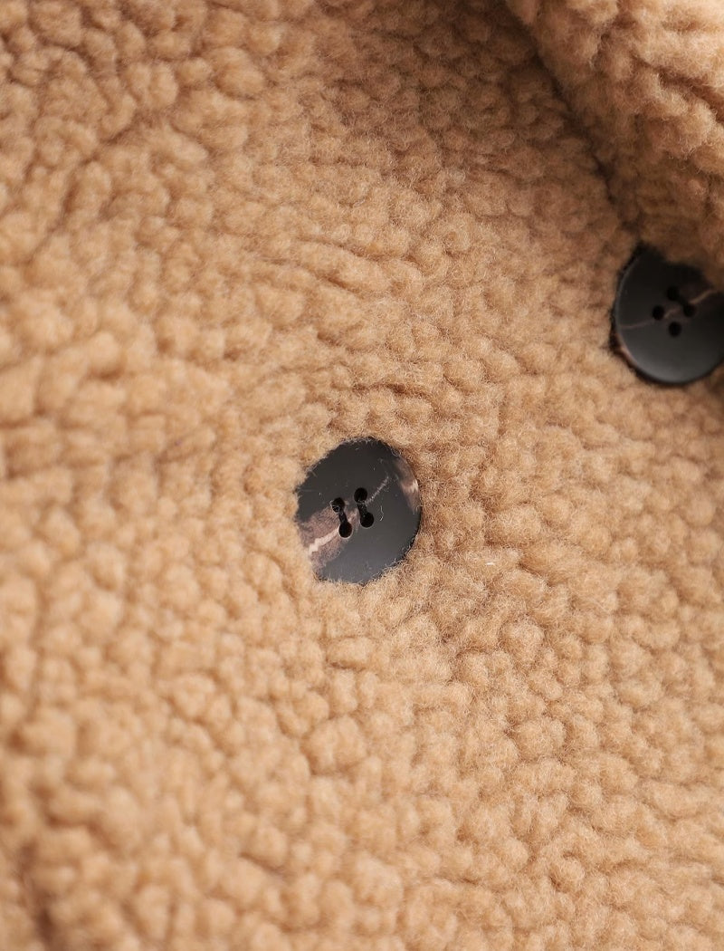 Teddy Coat with Notched Lapels