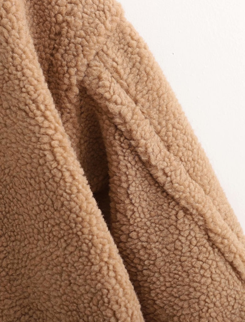 Teddy Coat with Notched Lapels