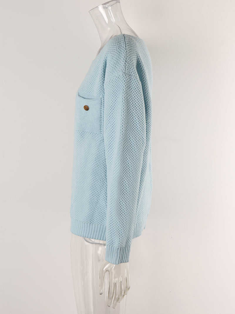 Solid Pocketed Sweater