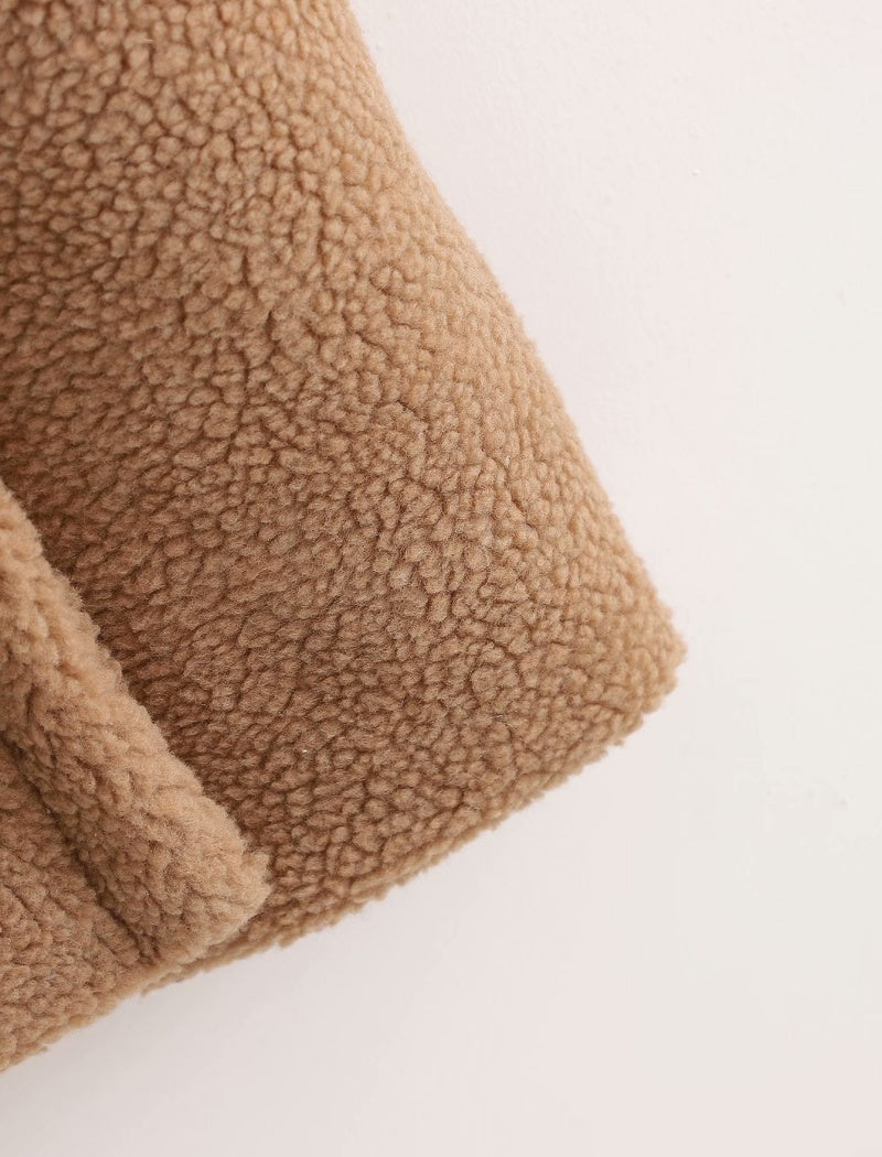 Teddy Coat with Notched Lapels