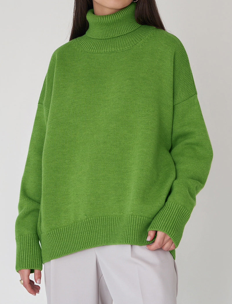 Oversized Turtleneck Sweater with Relaxed Fit