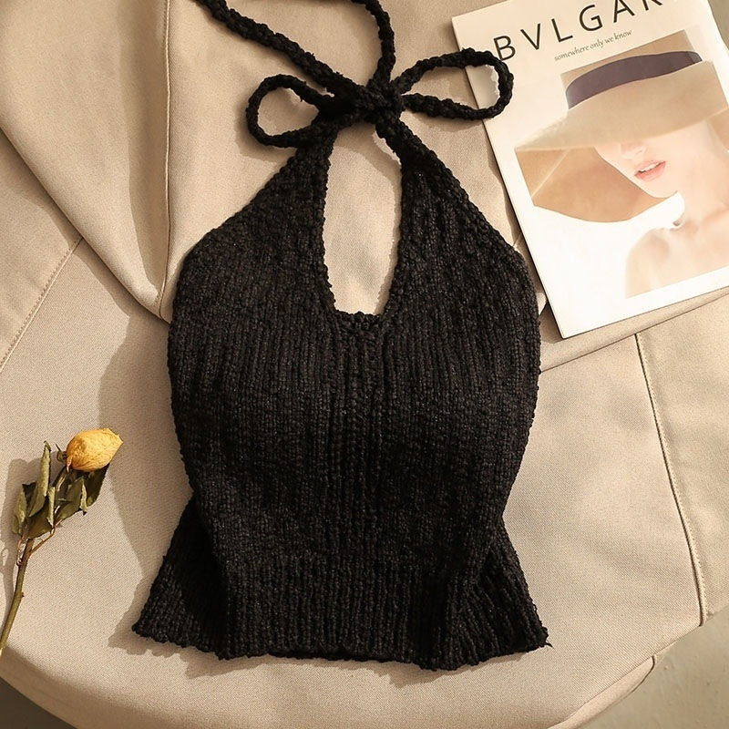 Solid Knit Halter Cami