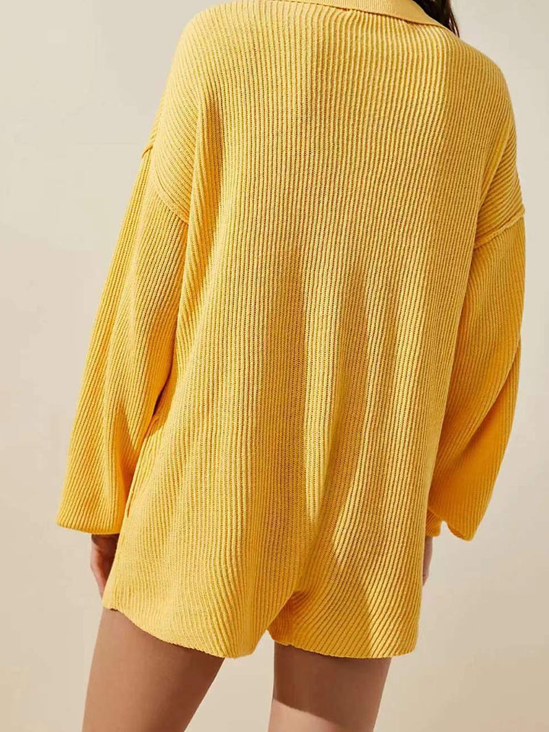 Solid Oversized Buttoned Romper