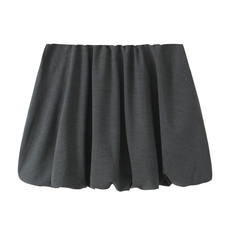 Velvet Bow-Detail Bubble Mini Skirt
