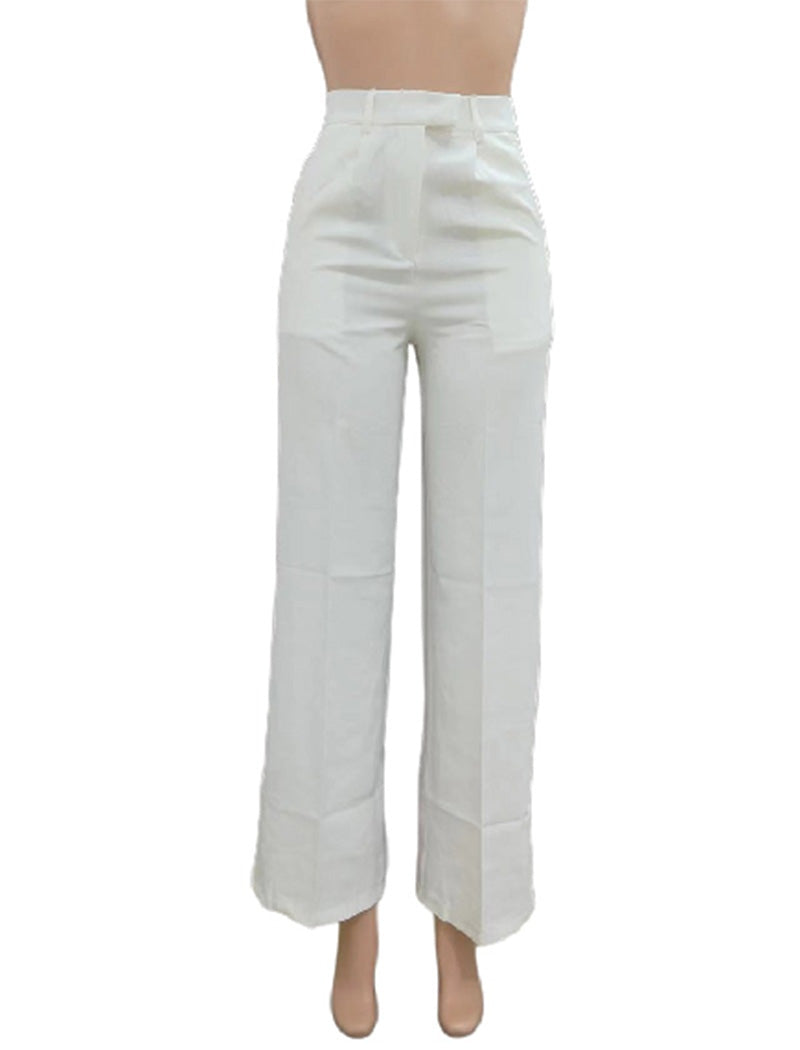 High-Waist Straight-Leg Pants