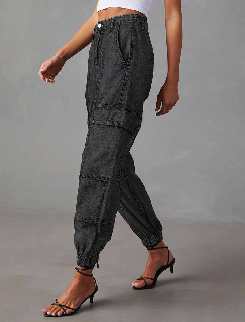 Elastic Waist Drawstring Loose Pants