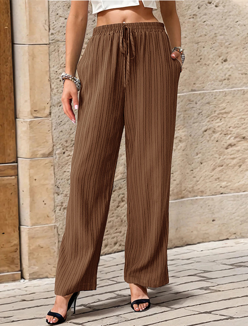 Wide-Leg Pants with Drawstring Waist