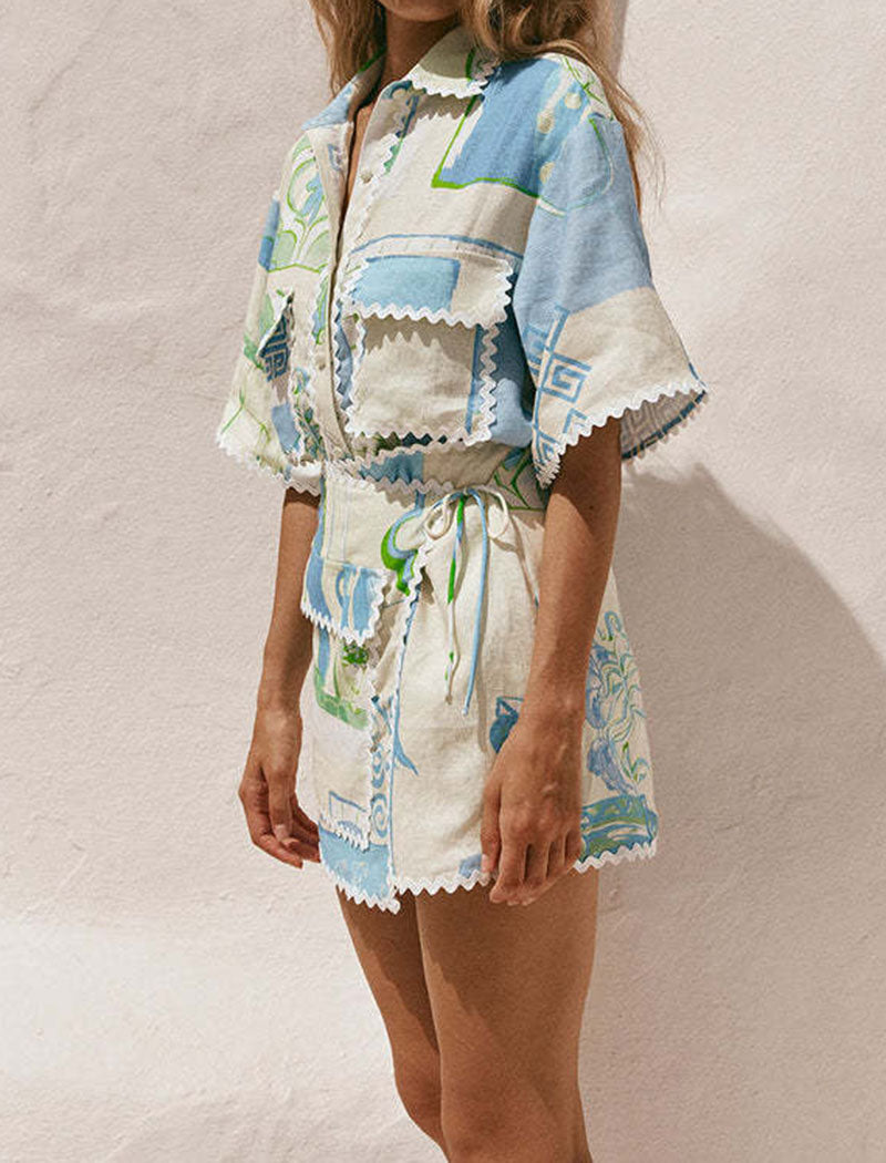 Lace Floral Print Set