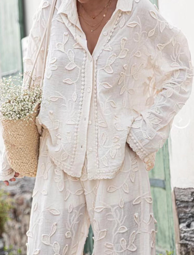 Floral Jacquard Pants