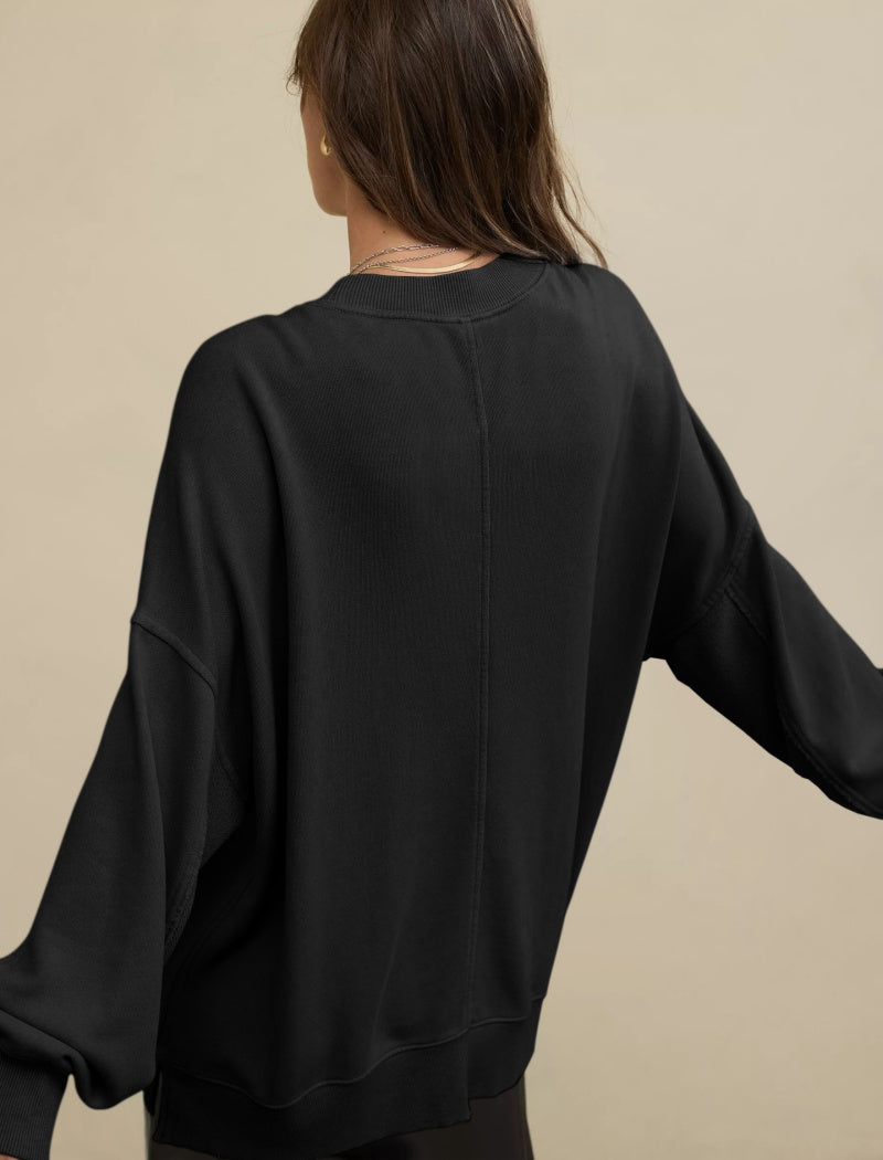 Relaxed Fit Solid Pullover