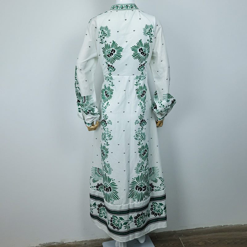 Floral Print Button-Front Maxi Dress