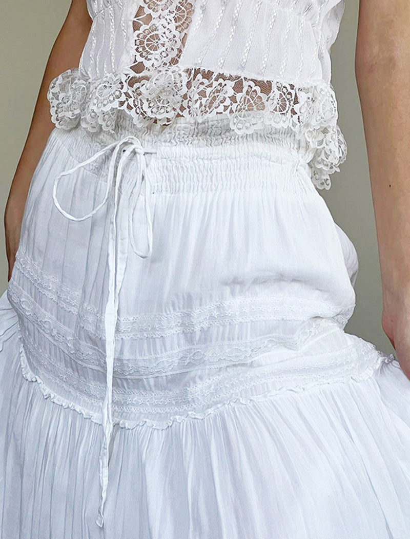 High-Waist Layered Maxi Skirt