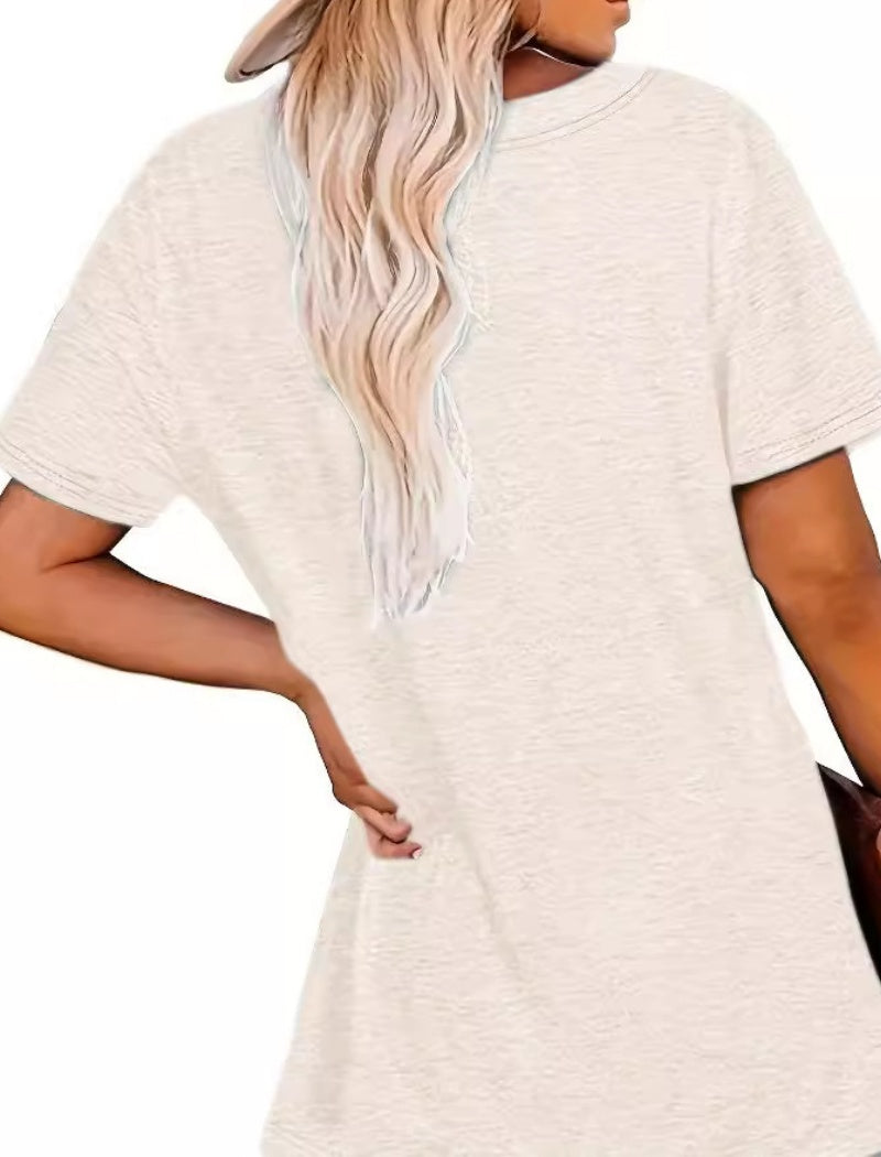 Christmas Printed Round Neck Short Sleeve T-Shirt