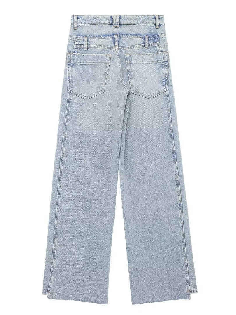 Wide-Leg Mid-Rise Jeans