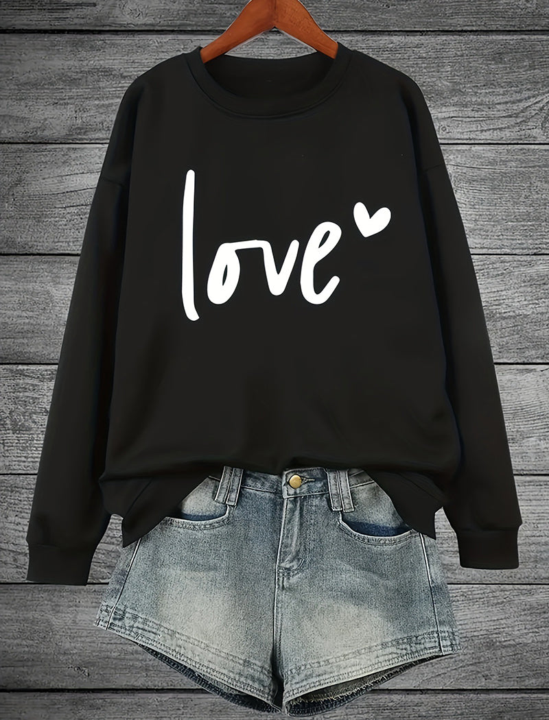 Oversized Love Print Top