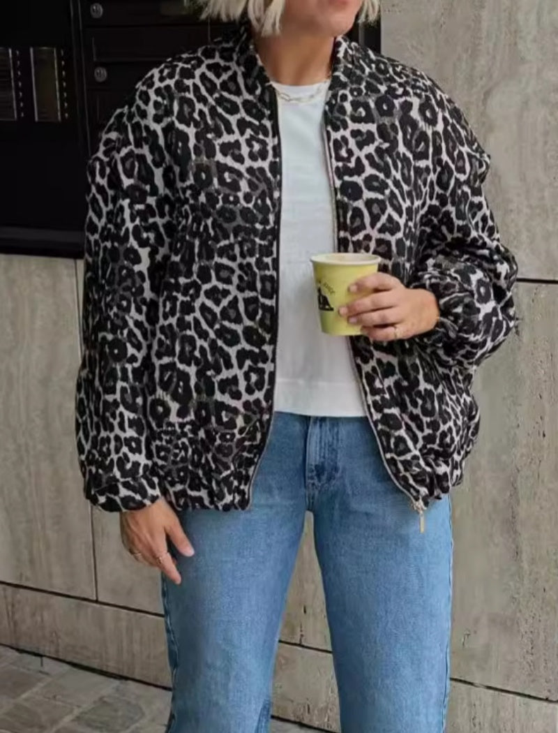 Leopard Print Puffer Jacket