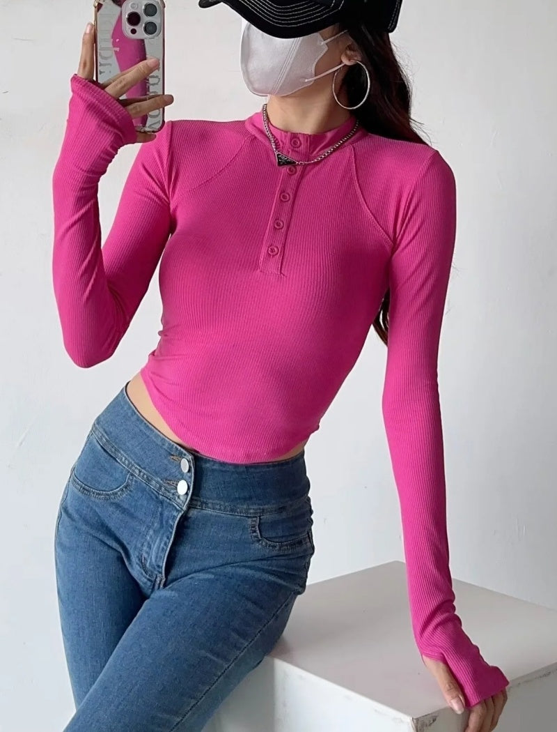 Ribbed Slim Fit Thumbhole Top