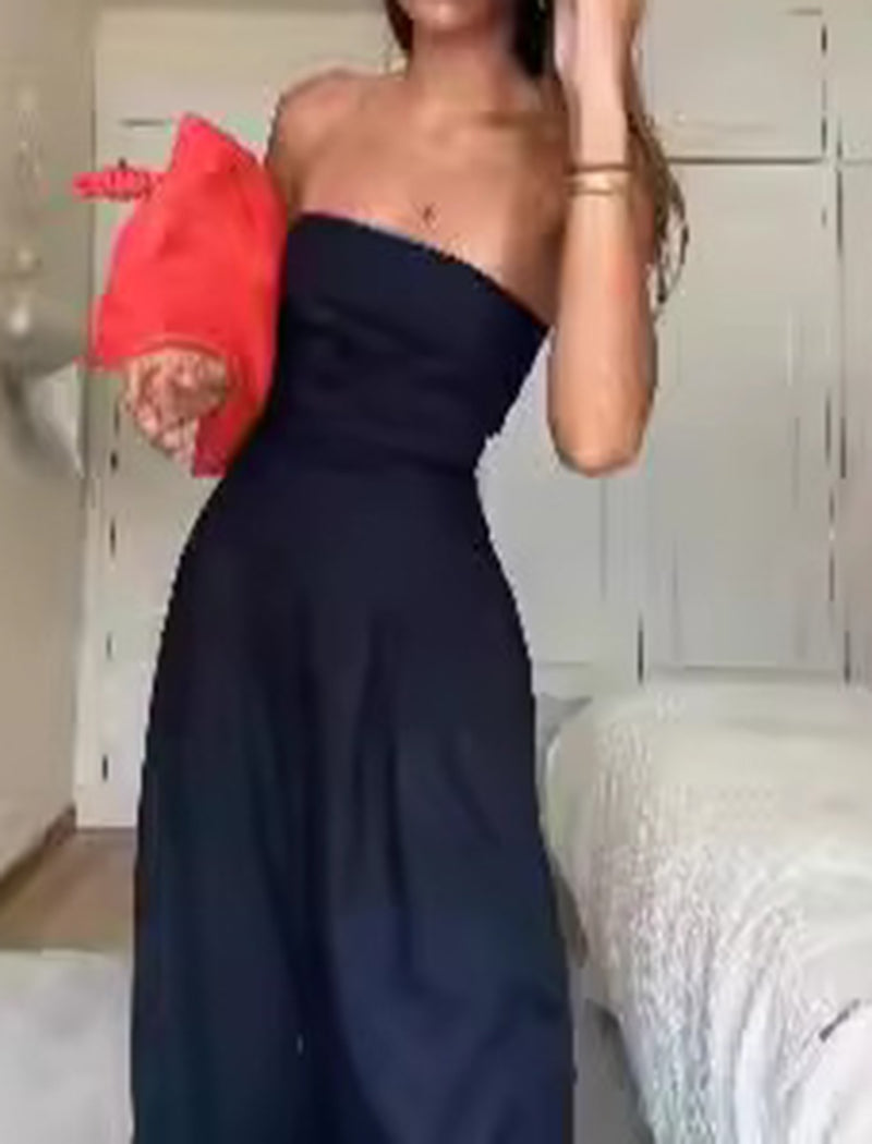 Slim-fit Wrap-style Solid Jumpsuit