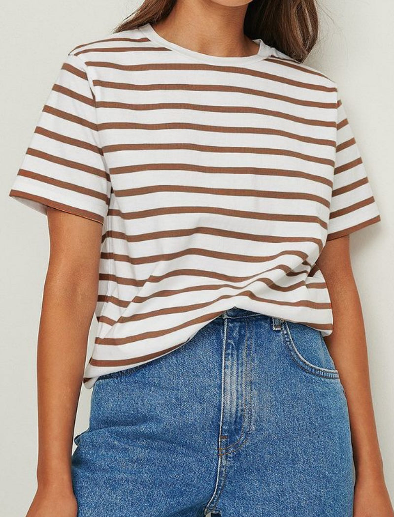 Striped Crew Neck Short-Sleeve Tee