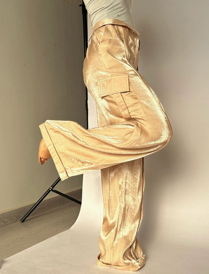 Relaxed Fit Zip Casual Pants