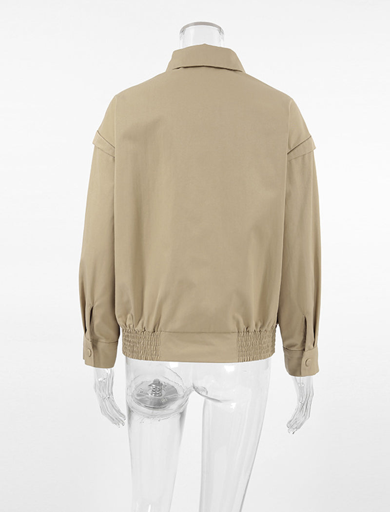 Collared Utility Zip-Up Jacket
