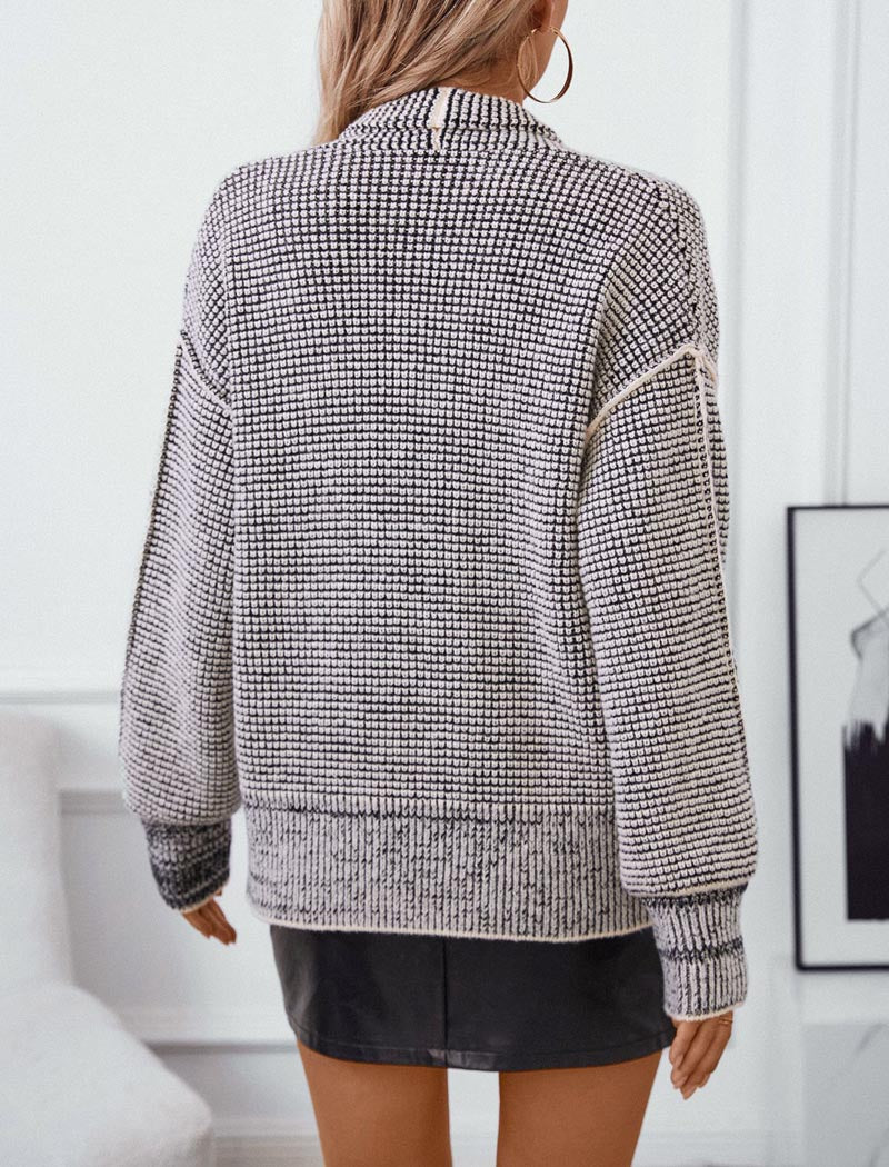 Open-Front Textured Cardigan