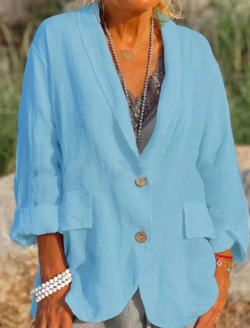 Relaxed Fit Button-Up Blazer