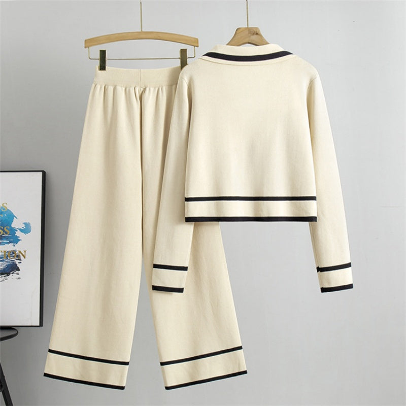 Knit Wide-leg Pants Set