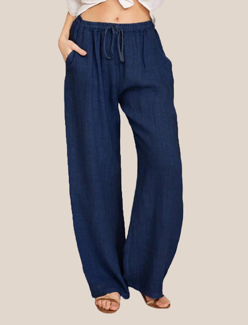 Drawstring Wide-Leg Pants