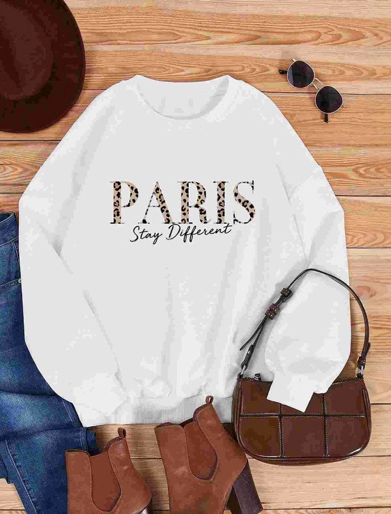 Floral Print Crewneck Loose Pullover