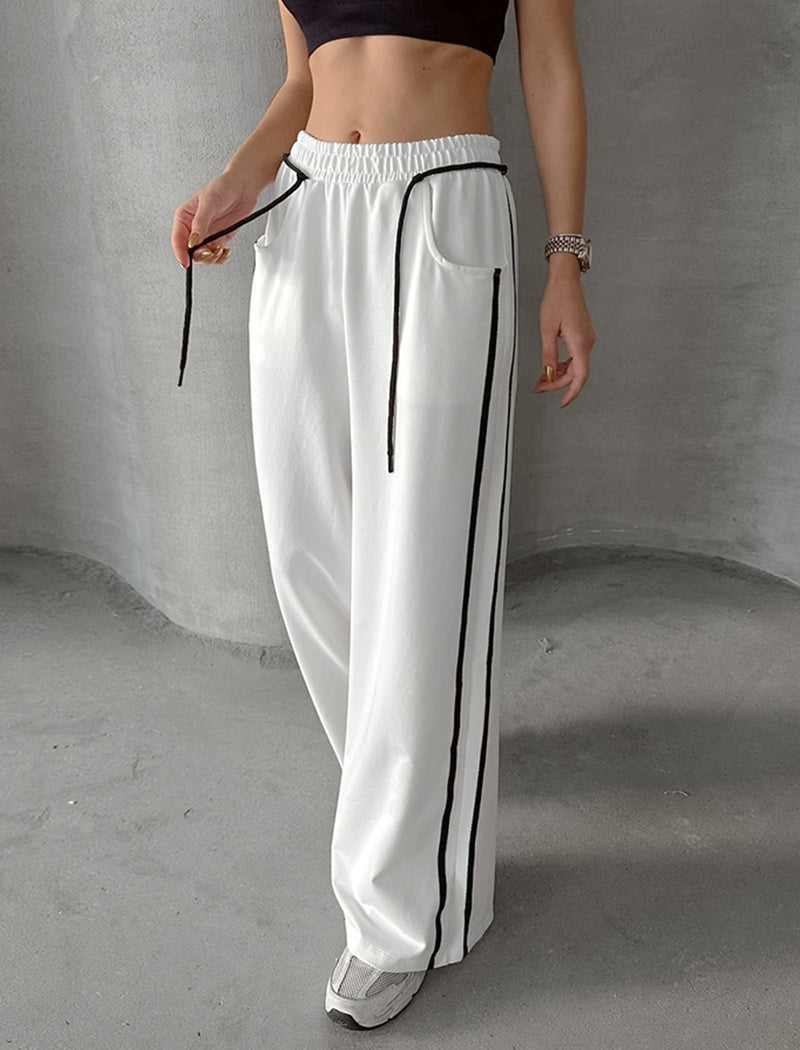 Striped Color-Block Pants