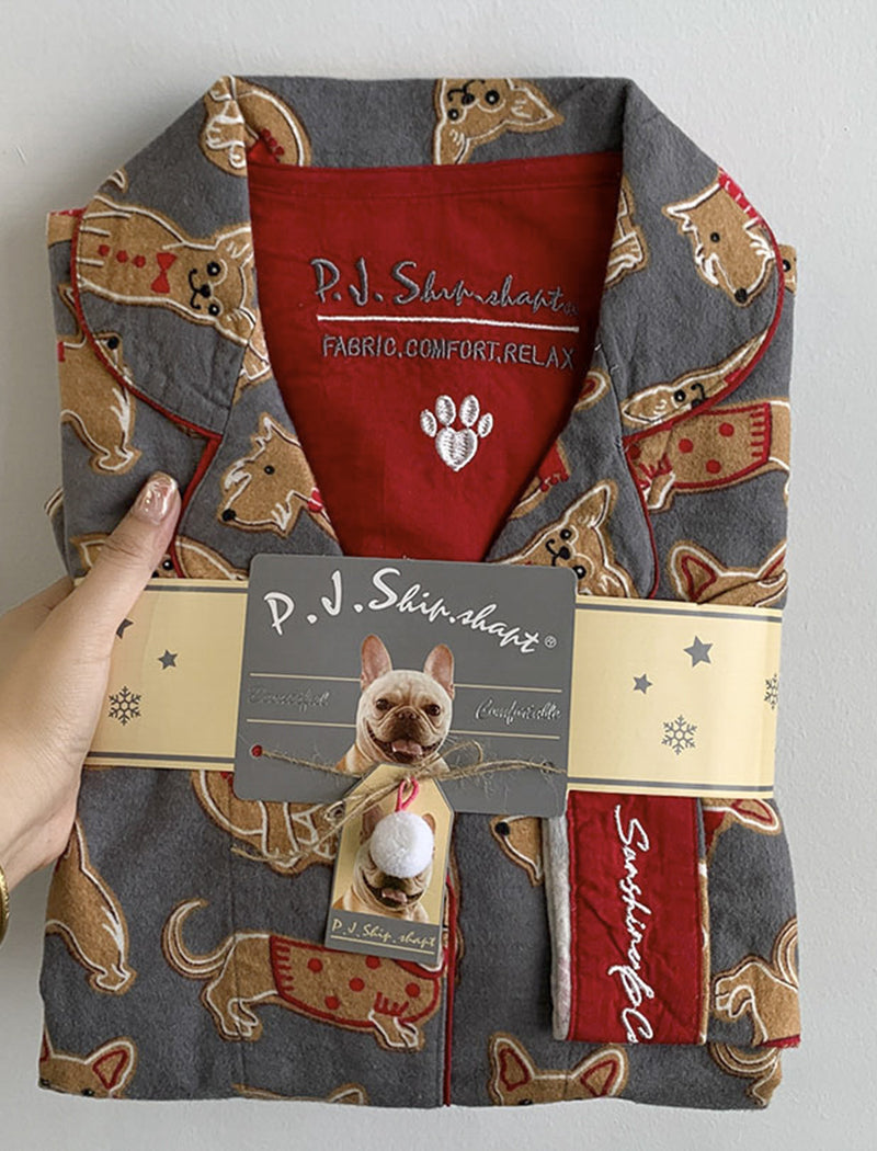 Printed Long Sleeve Pants Pajama Set