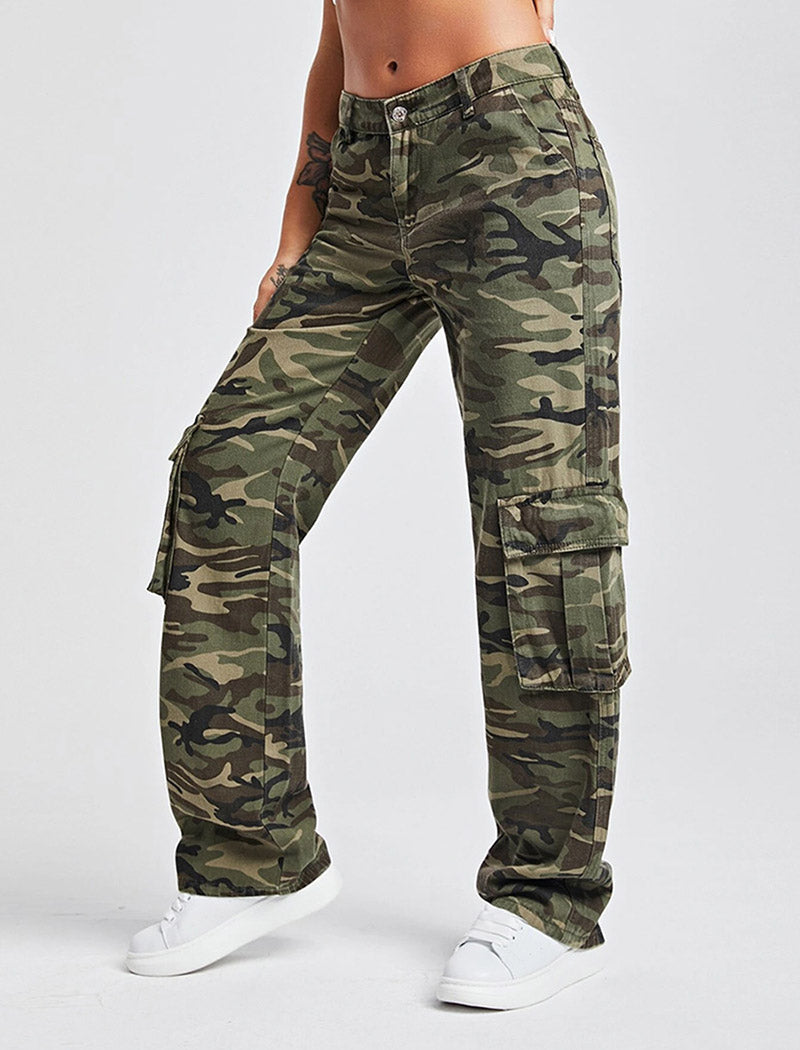 Camo Cargo Pants with Utility Pockets