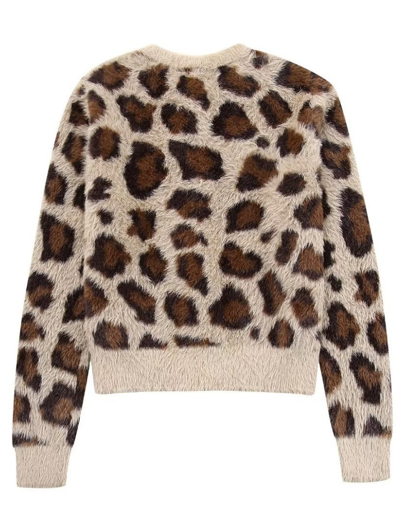 Leopard Print Button-Up Cardigan