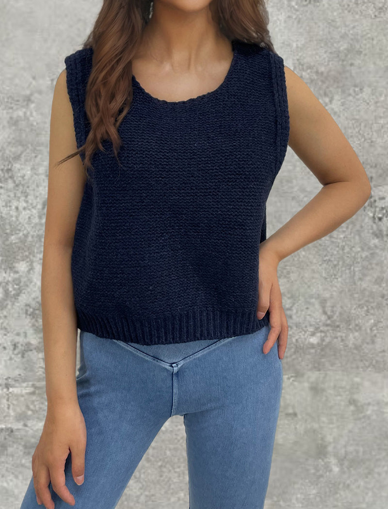 Bow-Back Knit Vest