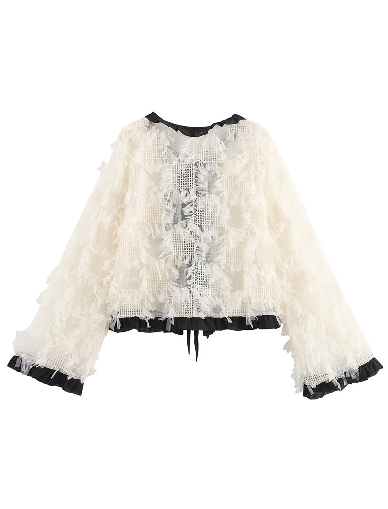 Ruffled Cropped Jacket