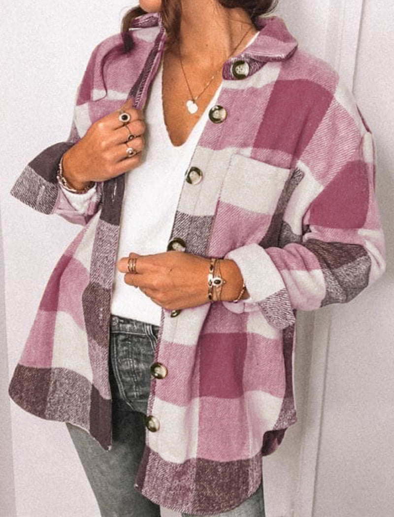 Plaid Button-Down Jacket