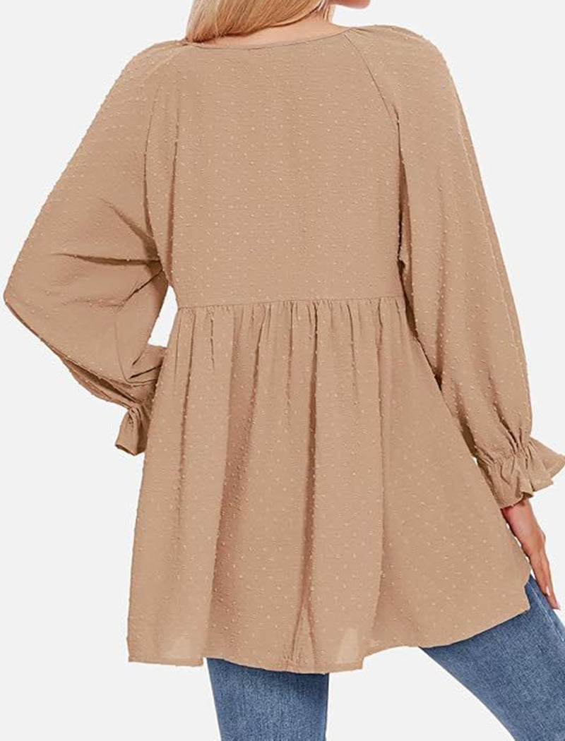 Ruffle Sleeve Shirt Blouse
