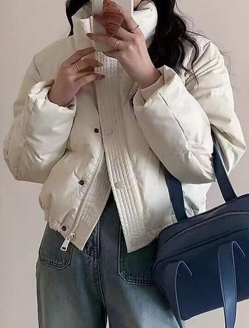 PU Leather Puffer Coat