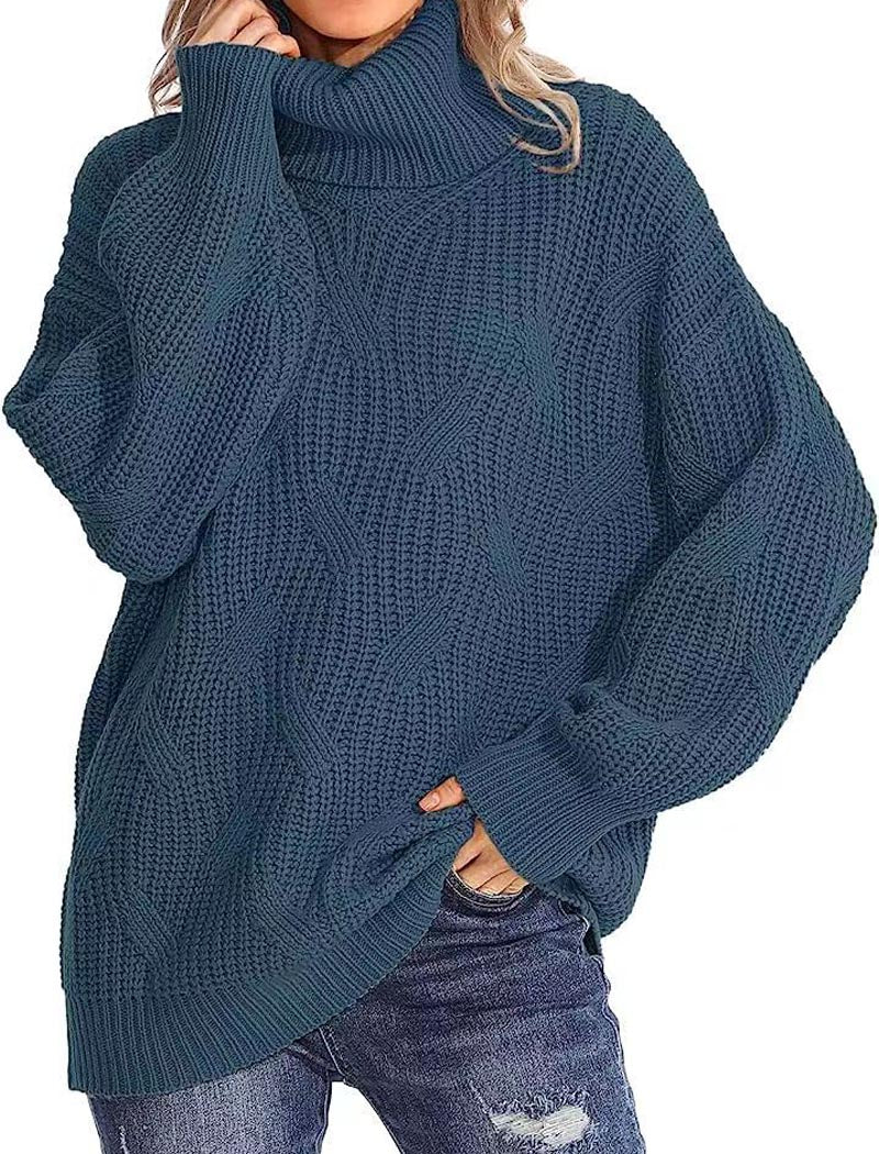 Oversized Turtleneck Knit Sweater