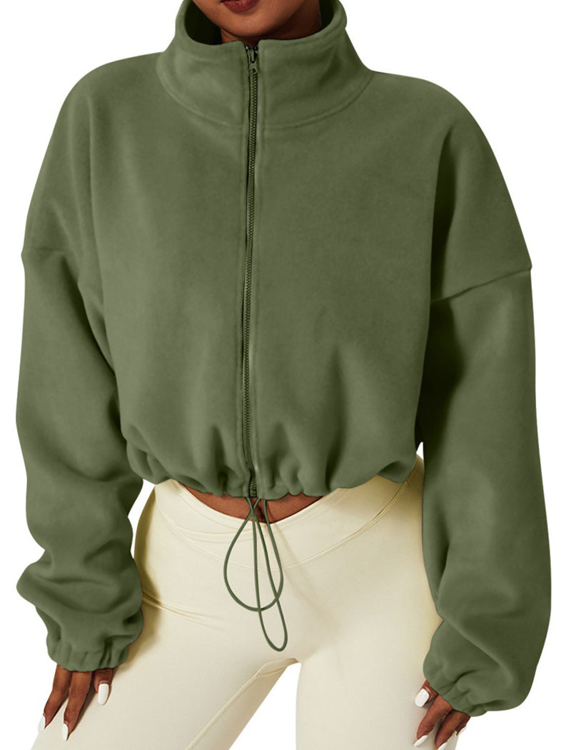 Drawstring Waist Cropped Jacket