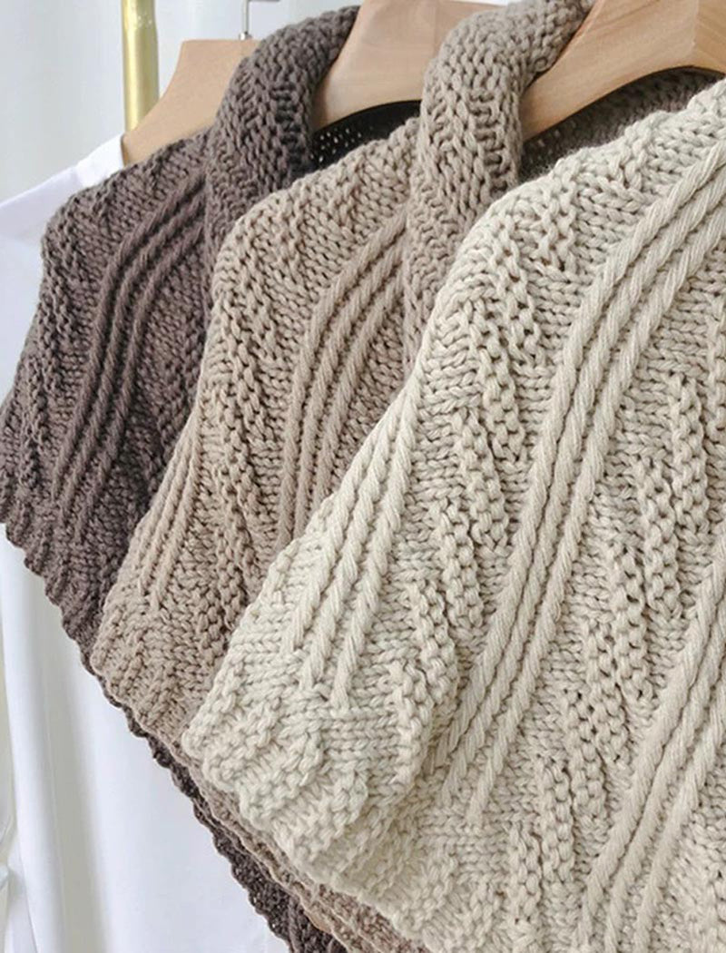 Cable Knit Wrap Shawl